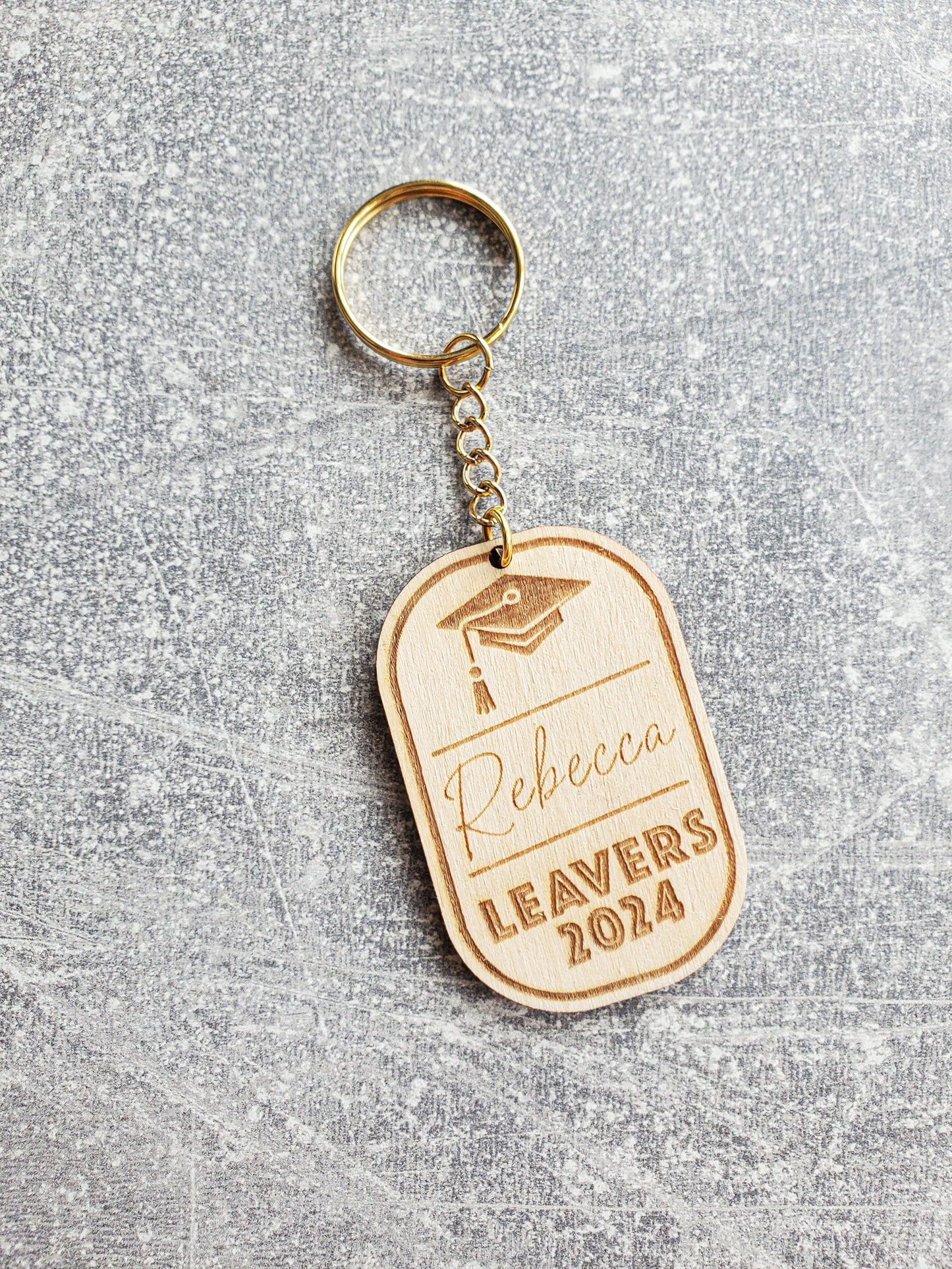 School Leaver Keyring |  Gift Teacher Pupil Student | Personalised Wooden Keychain | Graduation Gift | Leavers 2025 | Class of 2025 (Copy)