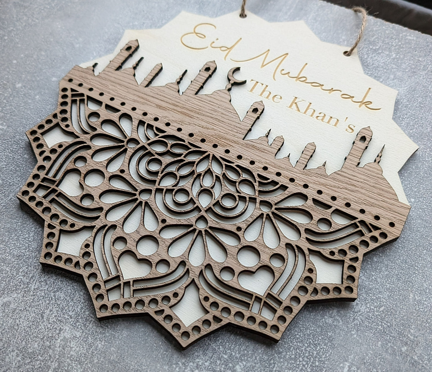Personalised Wooden Ramadan Plaque | Eid Sign | Ramadan Decor | Eid Gift | Eid Celebration | Eid Mubarak Wall Hanging