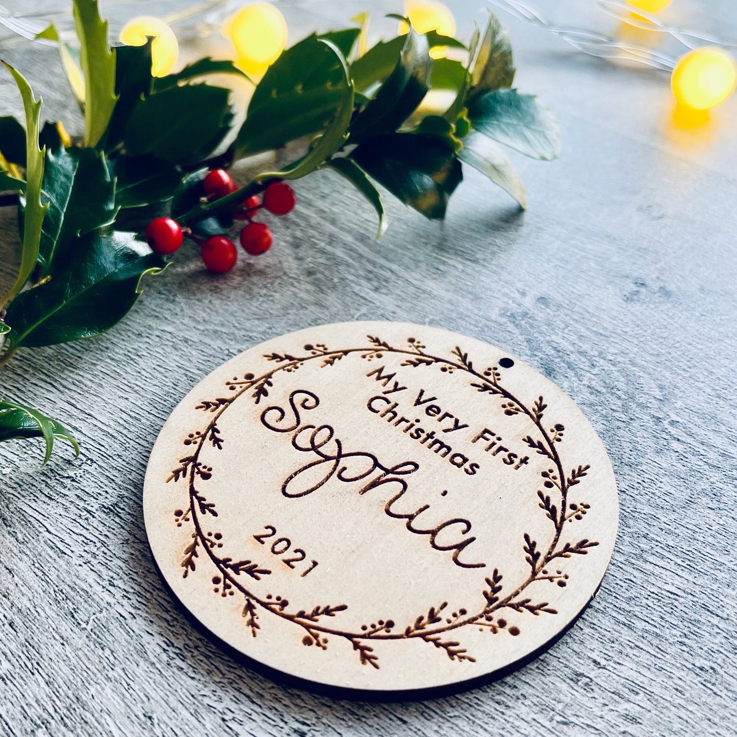 Personalised Christmas ornament | Personalised Christmas bauble | My First Christmas | Christmas ornament for a baby| bauble wreath
