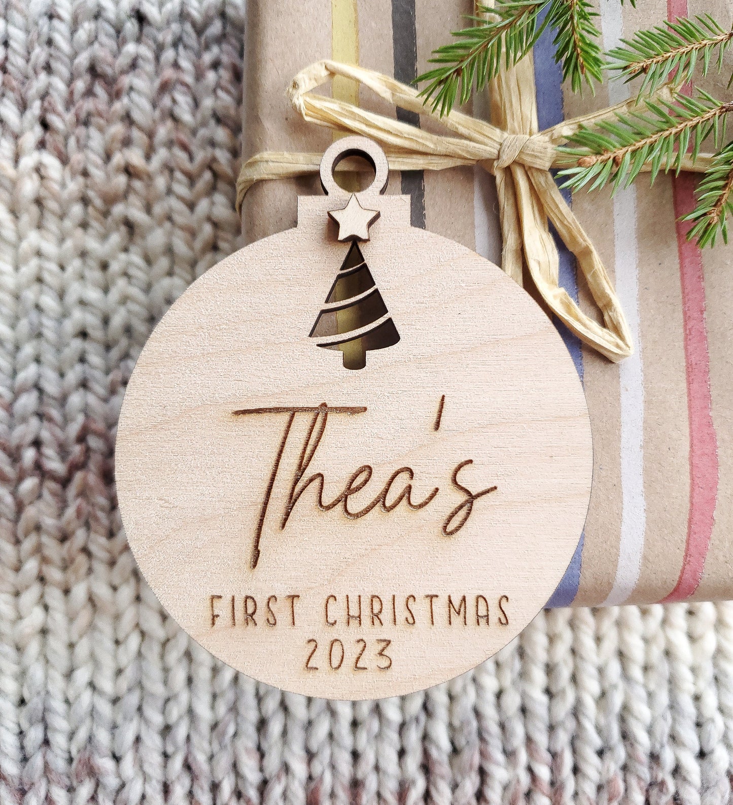 Personalised Christmas ornament | Christmas bauble with a name | My First Christmas | Christmas ornament for a baby | baby's first Christmas