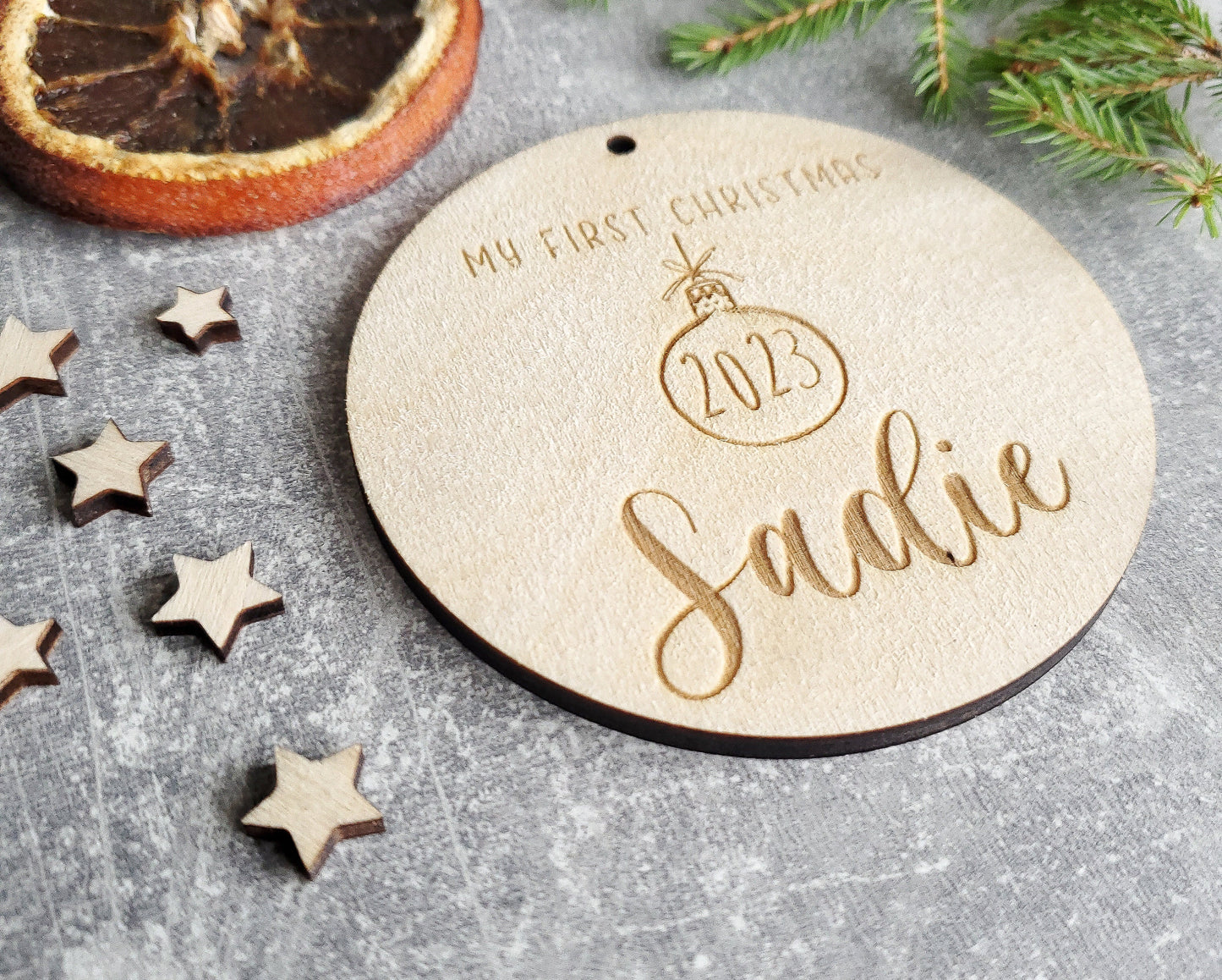 Personalised Christmas ornament | Christmas bauble with a name | My First Christmas | Christmas ornament for a baby | baby's first Christmas