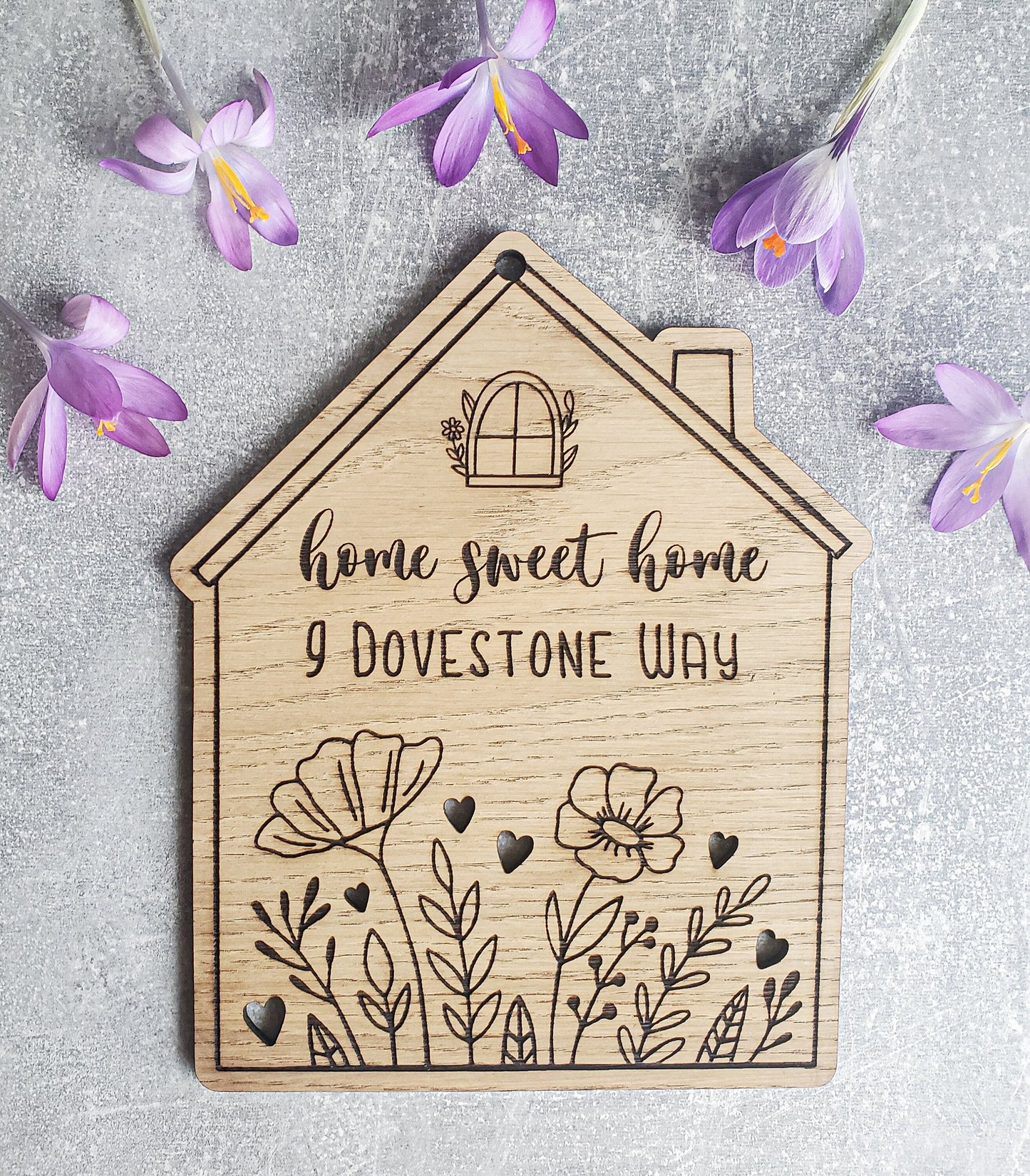 Personalised Home Sweet Home plaque sign | Boho sign | Entryway sign | Welcome sign | Farmhouse style | Personalised Street Sign
