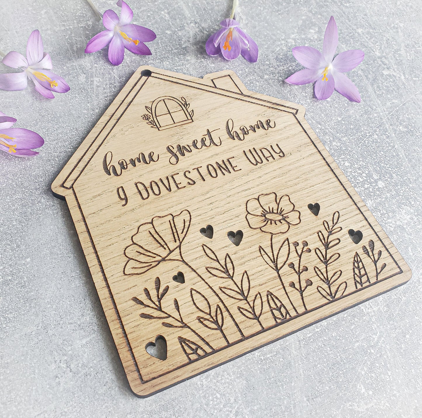 Personalised Home Sweet Home plaque sign | Boho sign | Entryway sign | Welcome sign | Farmhouse style | Personalised Street Sign