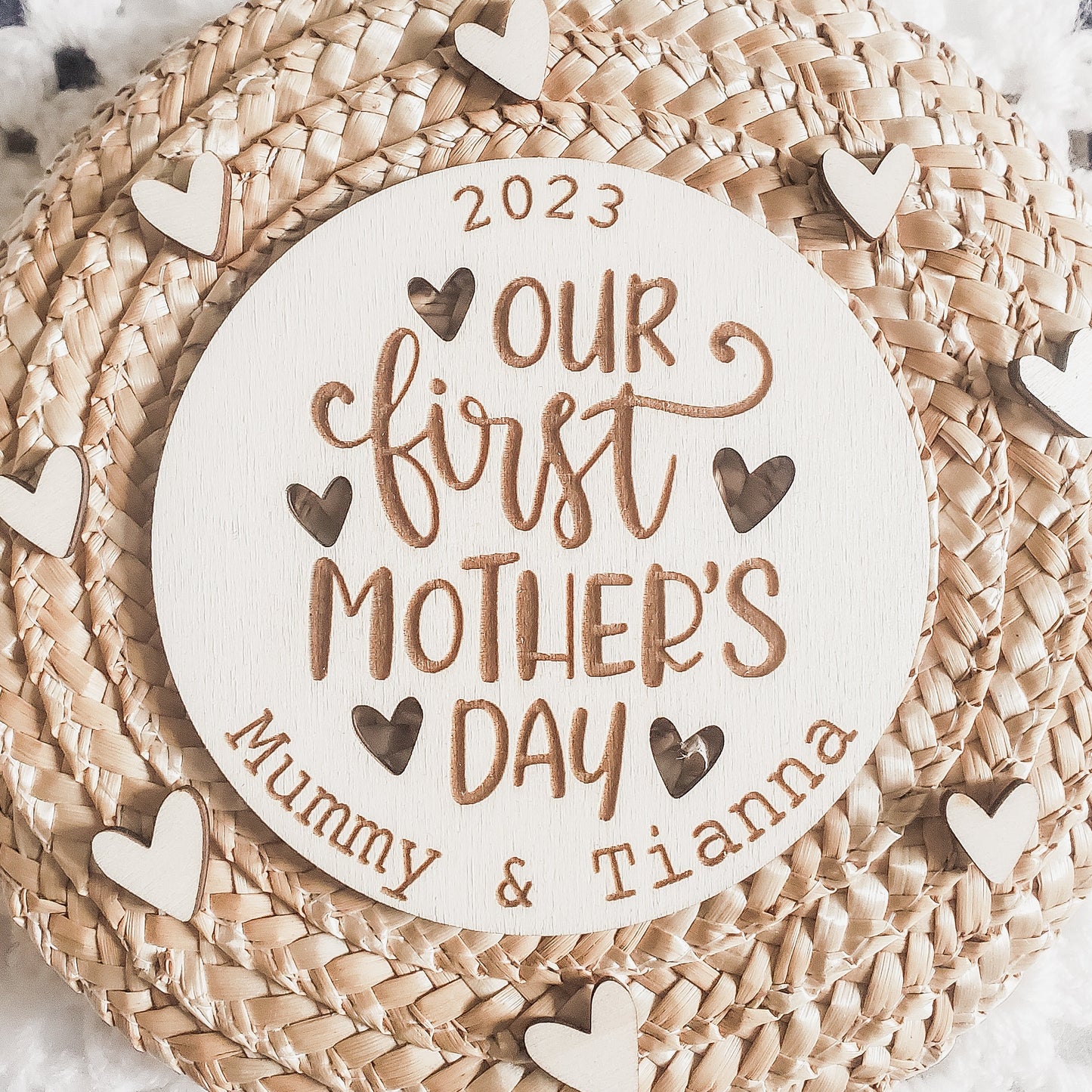 Our first Mother's Day together plaque | wooden customised baby sign | laser engraved | personalised gift for a new mum