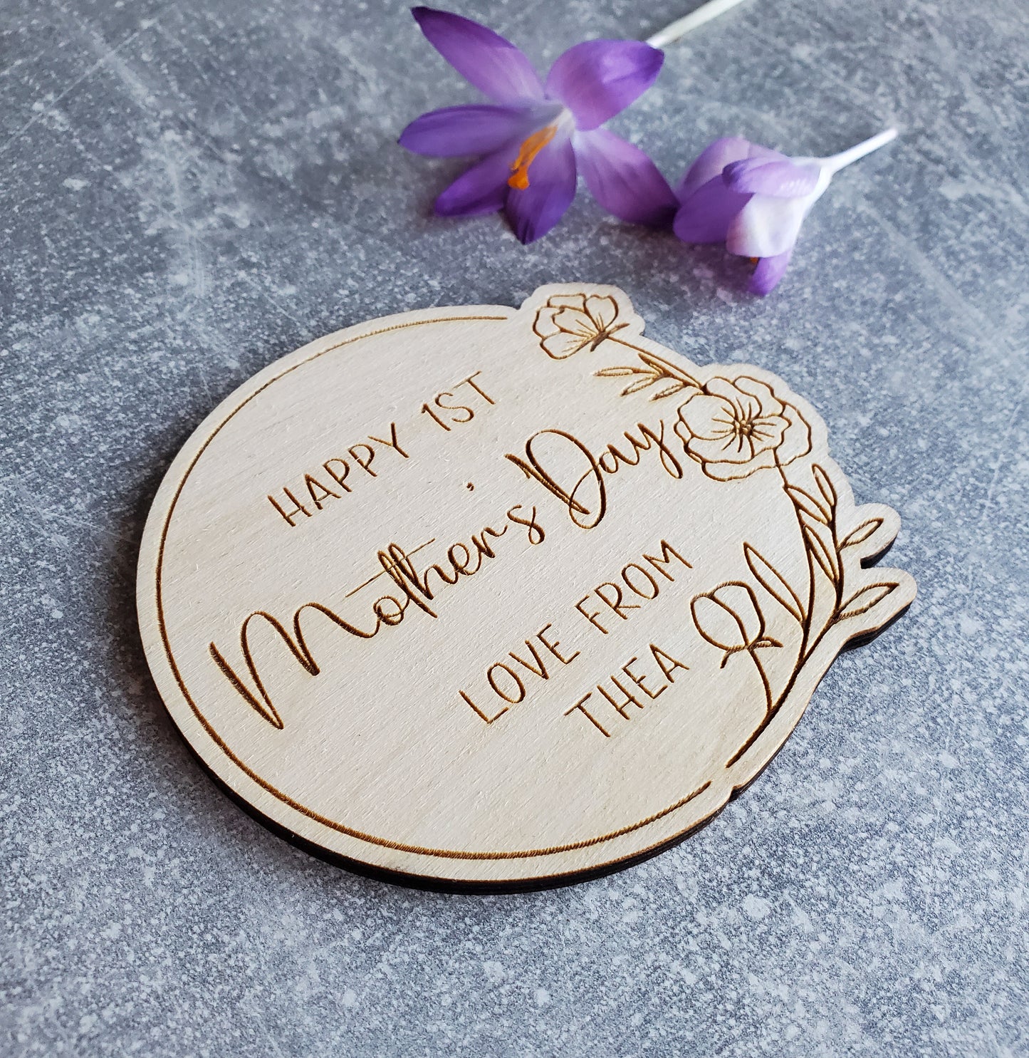 First Mother's Day together wooden plaque with a stand | Unique New Mom Gift | Photography Social Media Prop | Mother's Day Decoration