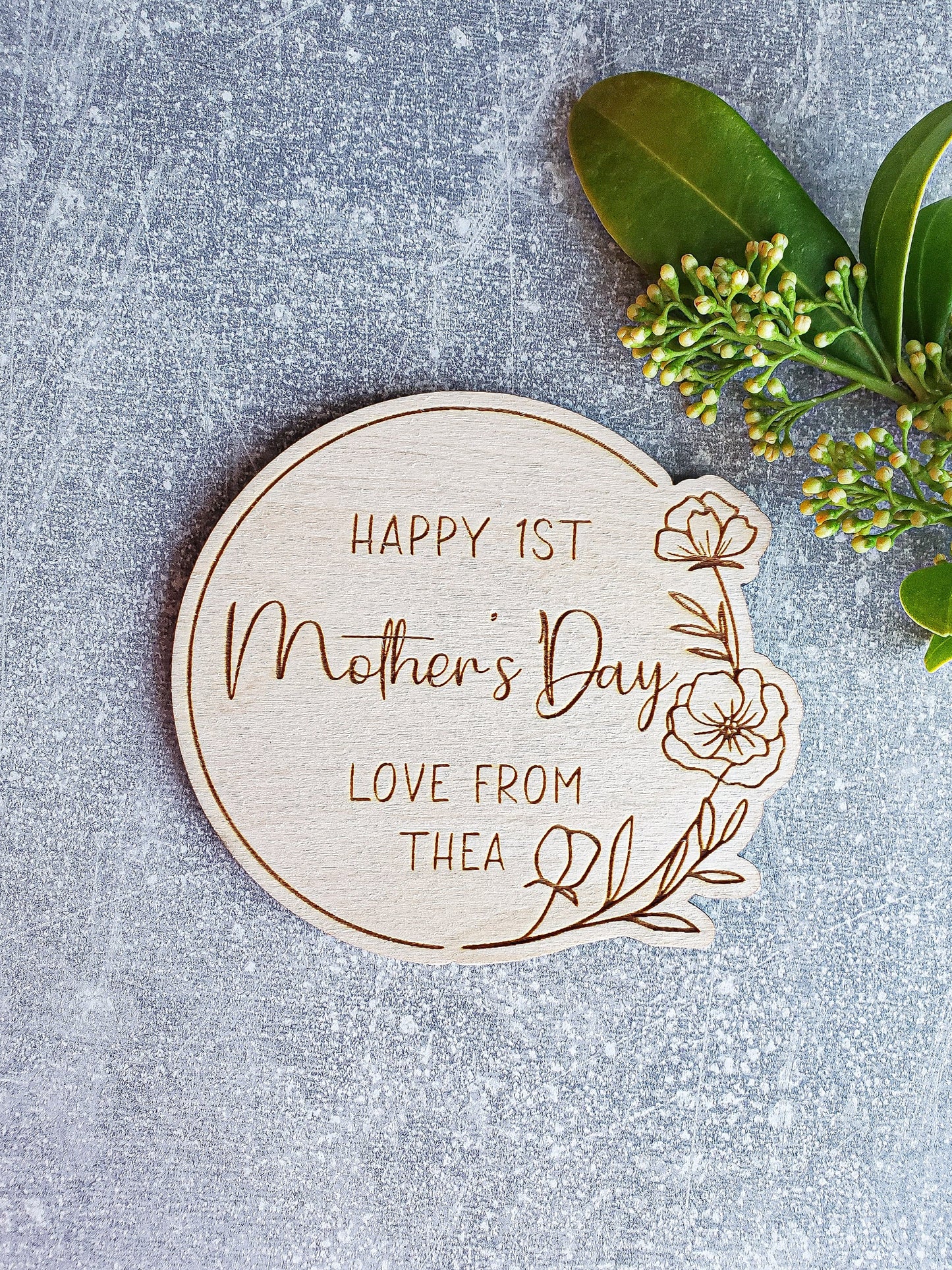 First Mother's Day together wooden plaque with a stand | Unique New Mom Gift | Photography Social Media Prop | Mother's Day Decoration
