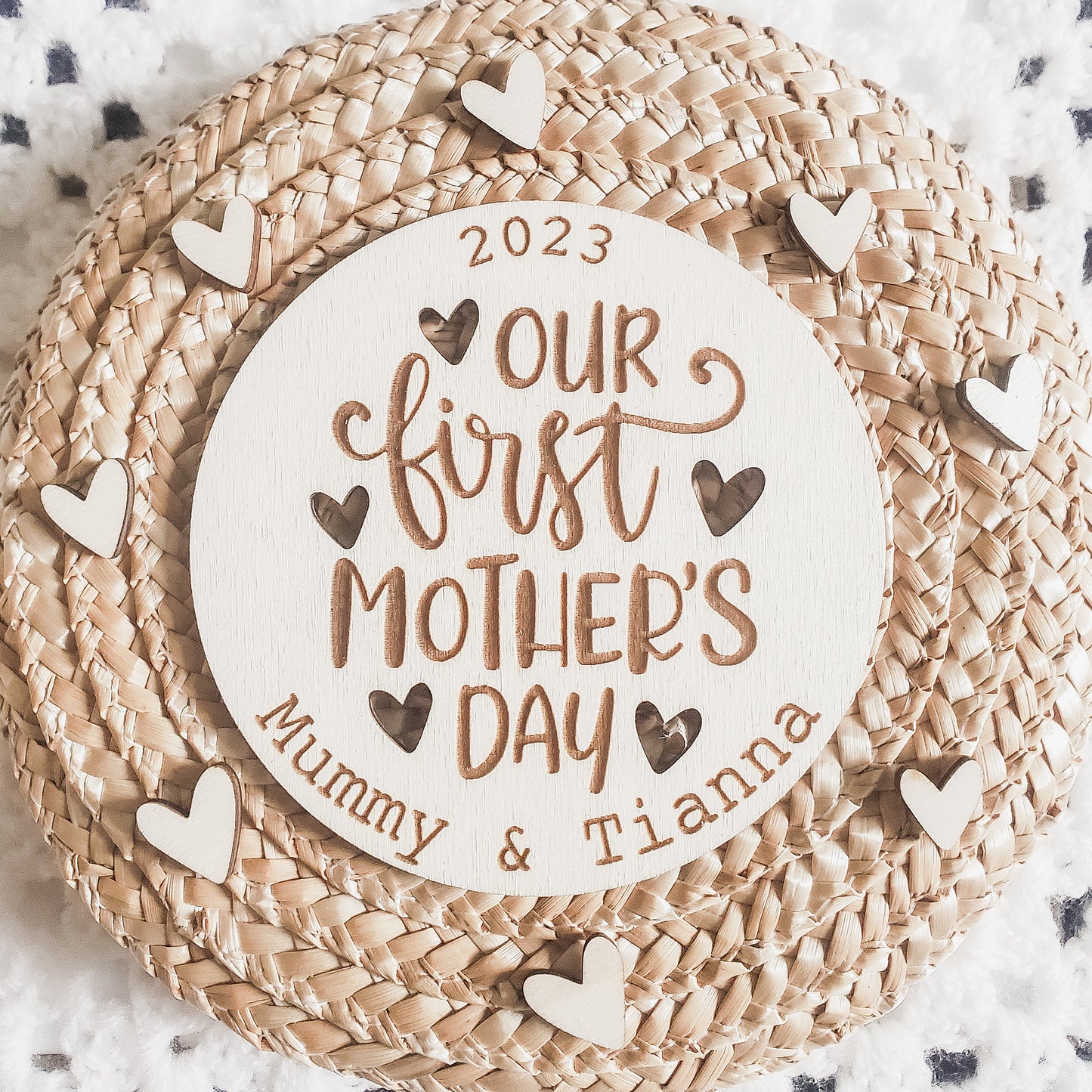 Our first Mother's Day together plaque | wooden customised baby sign | laser engraved | personalised gift for a new mum