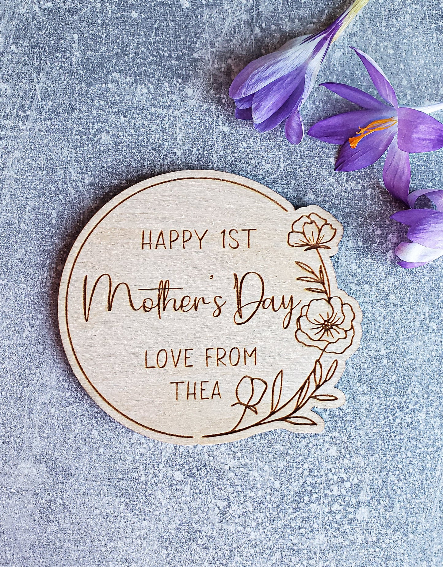 First Mother's Day together wooden plaque with a stand | Unique New Mom Gift | Photography Social Media Prop | Mother's Day Decoration