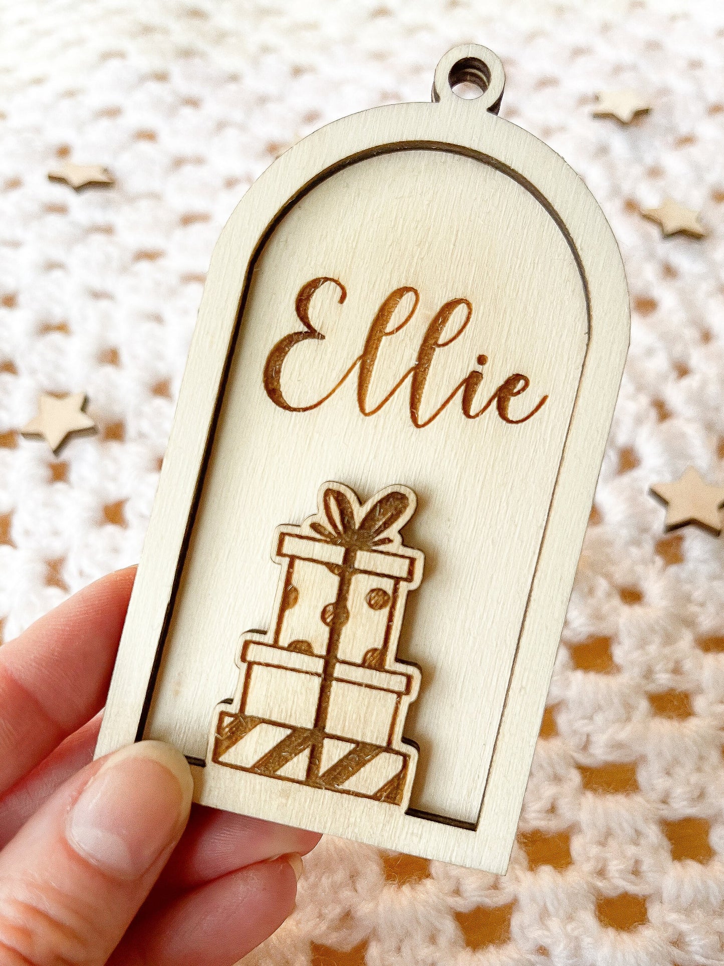 Personalised 3D Christmas tree ornament | Engraved Christmas bauble | wooden name Christmas ornament | custom wooden Christmas tree