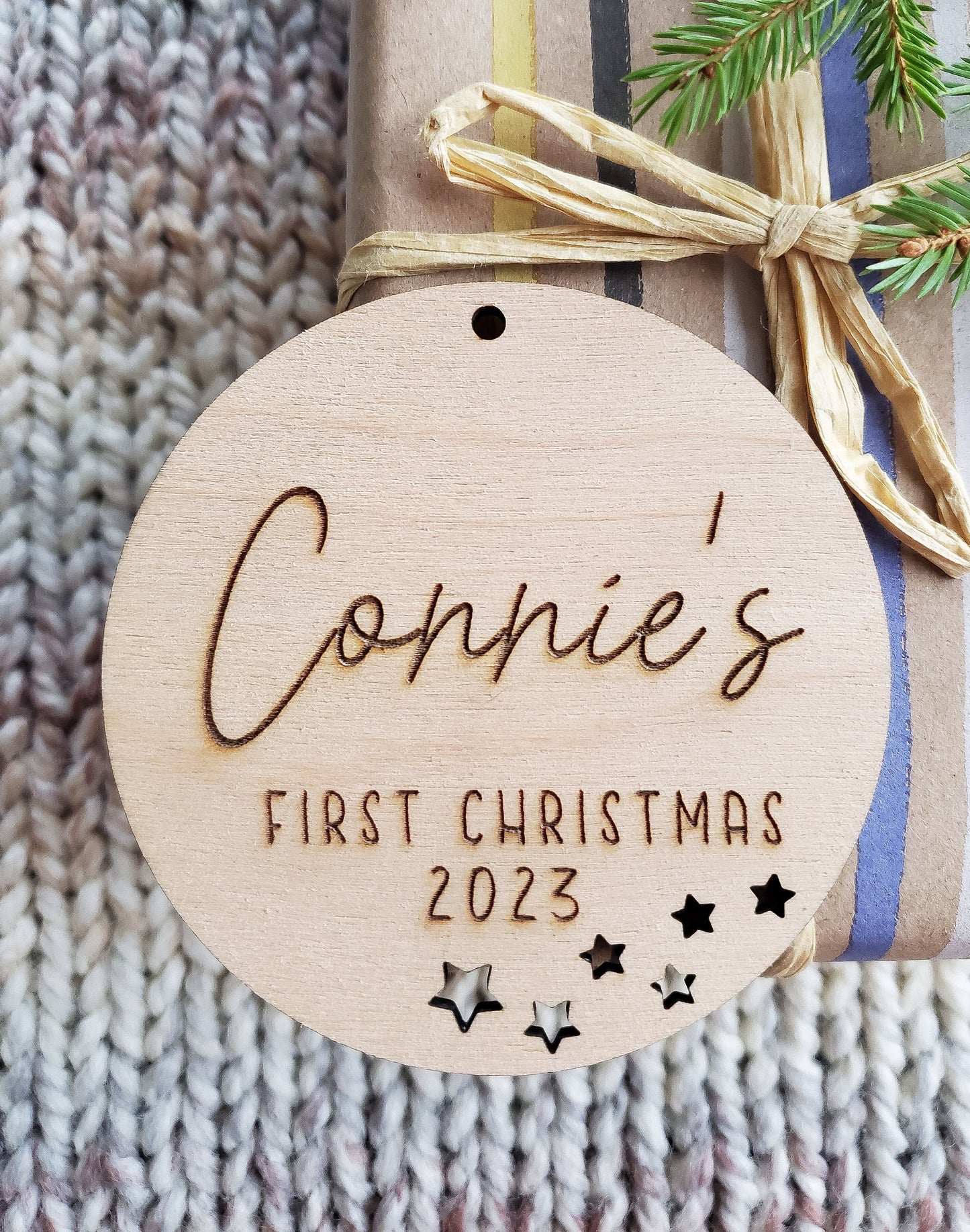 Personalised Christmas ornament  Christmas bauble with a name My First Christmas