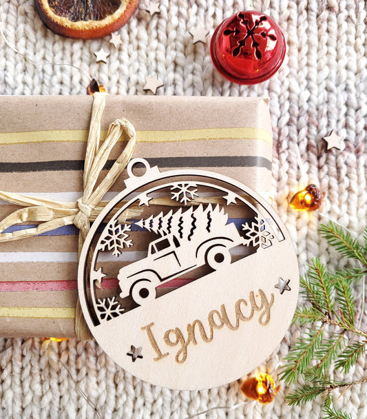 Personalised Christmas tree ornament | Engraved Christmas bauble | wooden name Christmas ornament | Personalised Christmas decoration