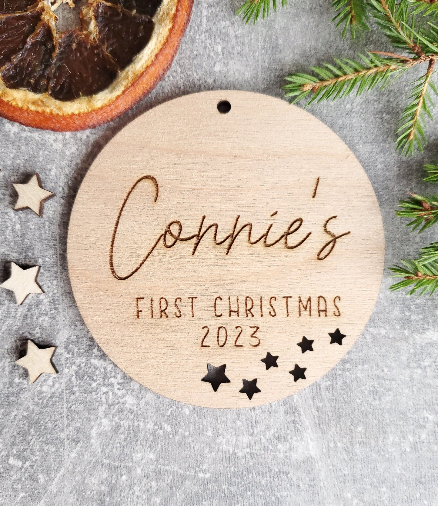 Personalised Christmas ornament  Christmas bauble with a name My First Christmas