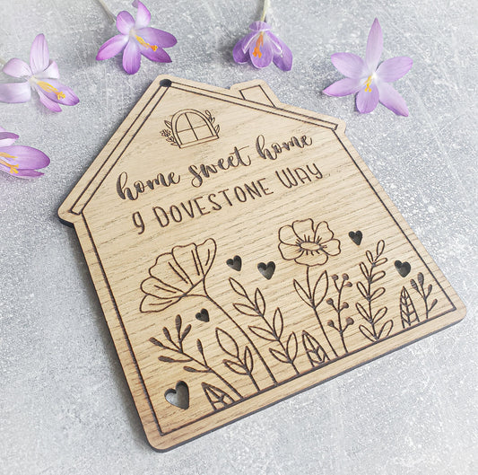 Personalised Home Sweet Home plaque sign | Boho sign | Entryway sign | Welcome sign | Farmhouse style | Personalised Street Sign