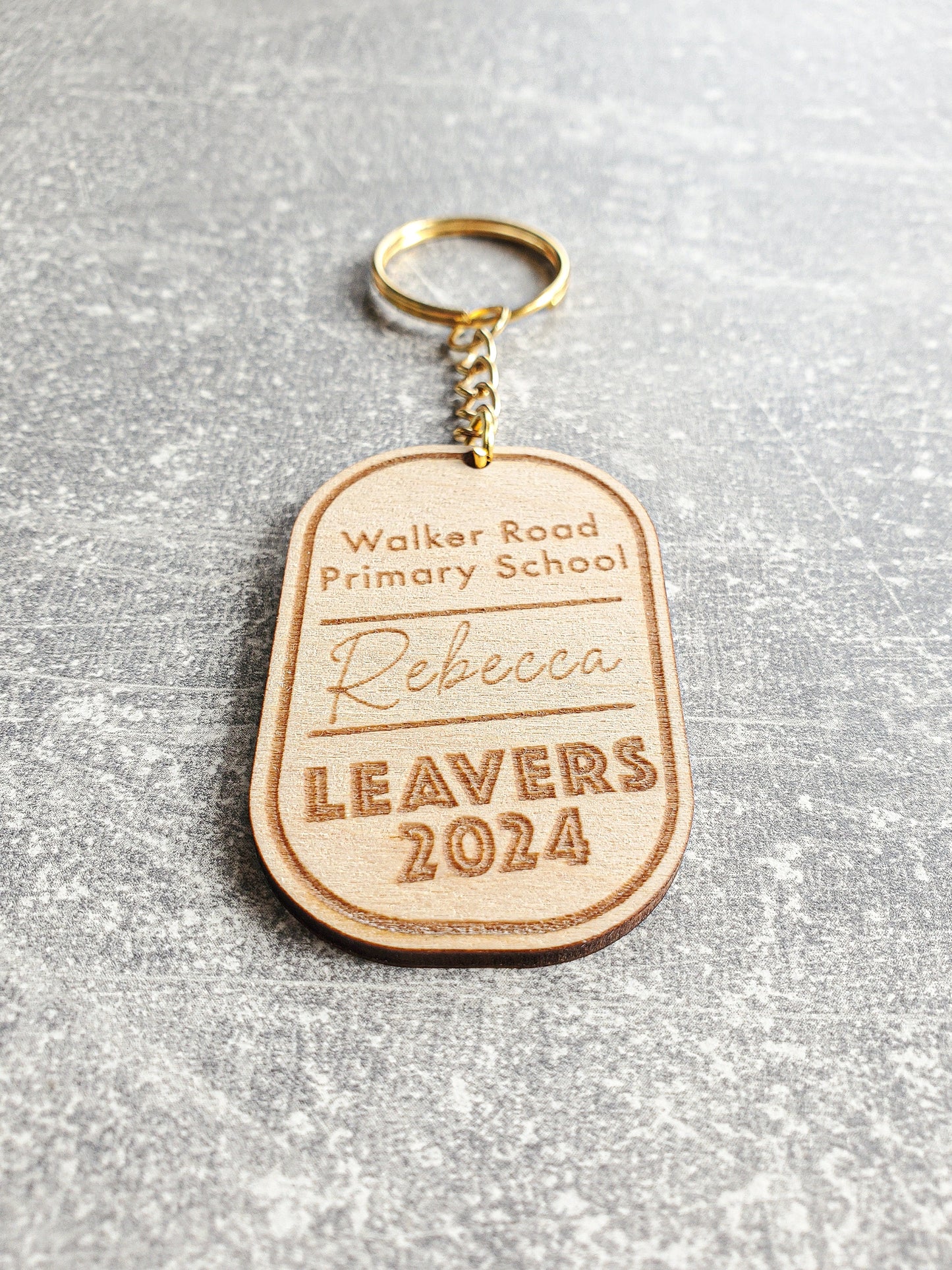 School Leaver Keyring |  Gift Teacher Pupil Student | Personalised Wooden Keychain | Graduation Gift | Leavers 2025 | Class of 2025