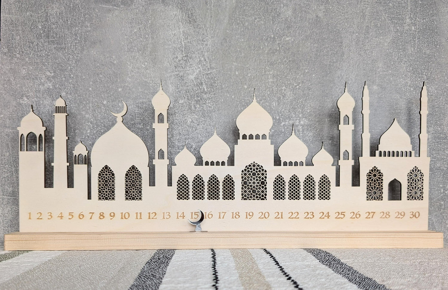 Wooden Ramadan Calendar: Eid Countdown Table Decoration