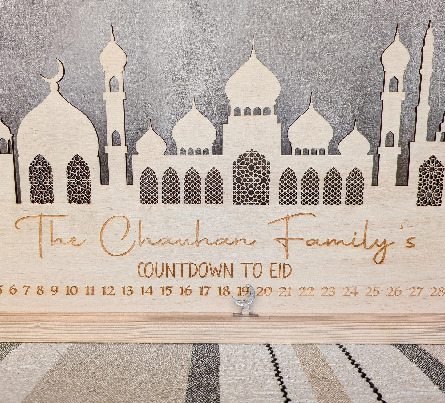 Personalised Wooden Ramadan Calendar | Eid Countdown | Ramadan Decor | Eid Gift | Eid Celebration | Eid Mubarak Table Stand Decoration