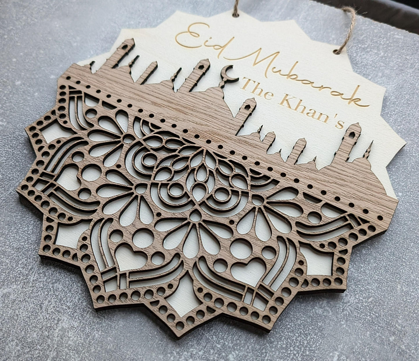 Personalised Wooden Eid Plaque | Eid Sign | Ramadan Decor | Eid Gift | Eid Celebration | Eid Mubarak Wall Decoration | Eid wall