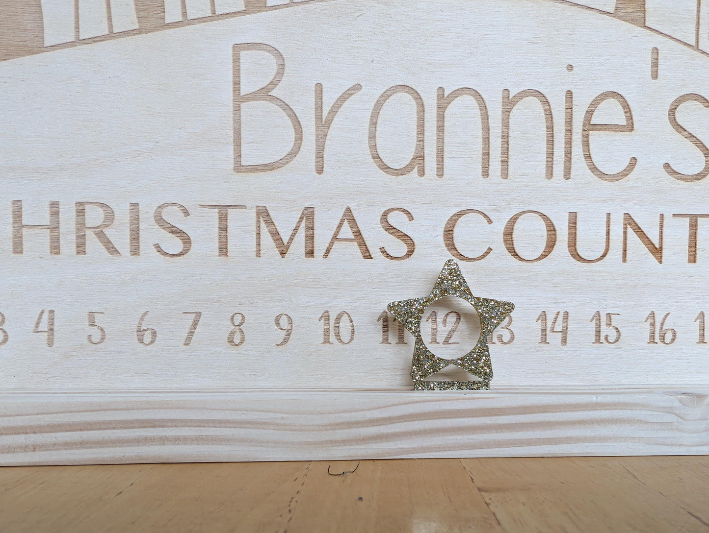 Personalised Wooden Christmas Advent Calendar for Children: Rustic Scandi Xmas Decor | Christmas Nursery