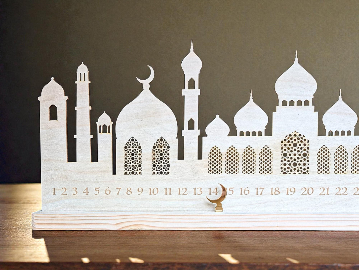 Wooden Ramadan Calendar: Eid Countdown Table Decoration