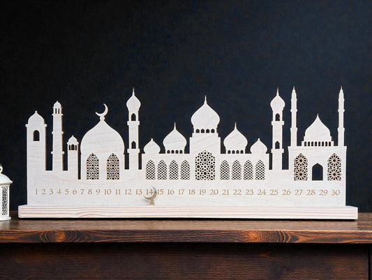 Wooden Ramadan Calendar: Eid Countdown Table Decoration
