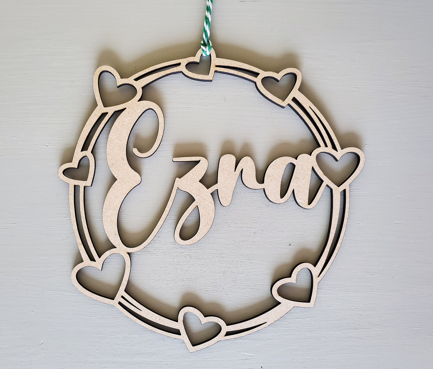 Personalised wooden name hoop | heart name circle | baby shower | kids nursery | personalised birthday gift